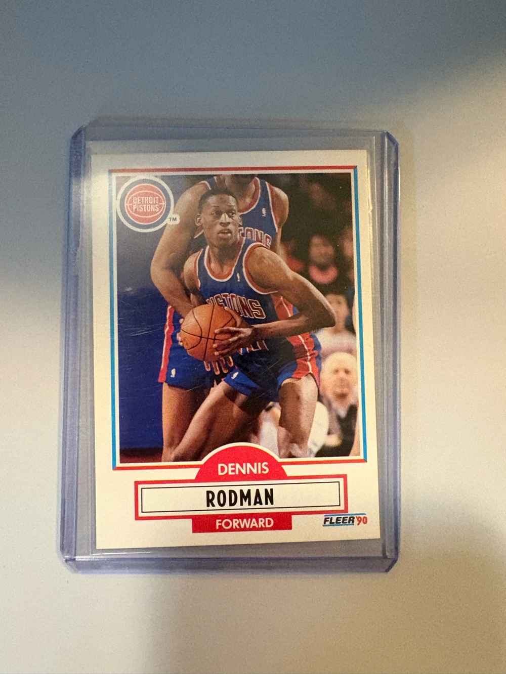 Topps Fleer 90 Dennis Rodman Detroit Pistons Blue Red White Trading Card